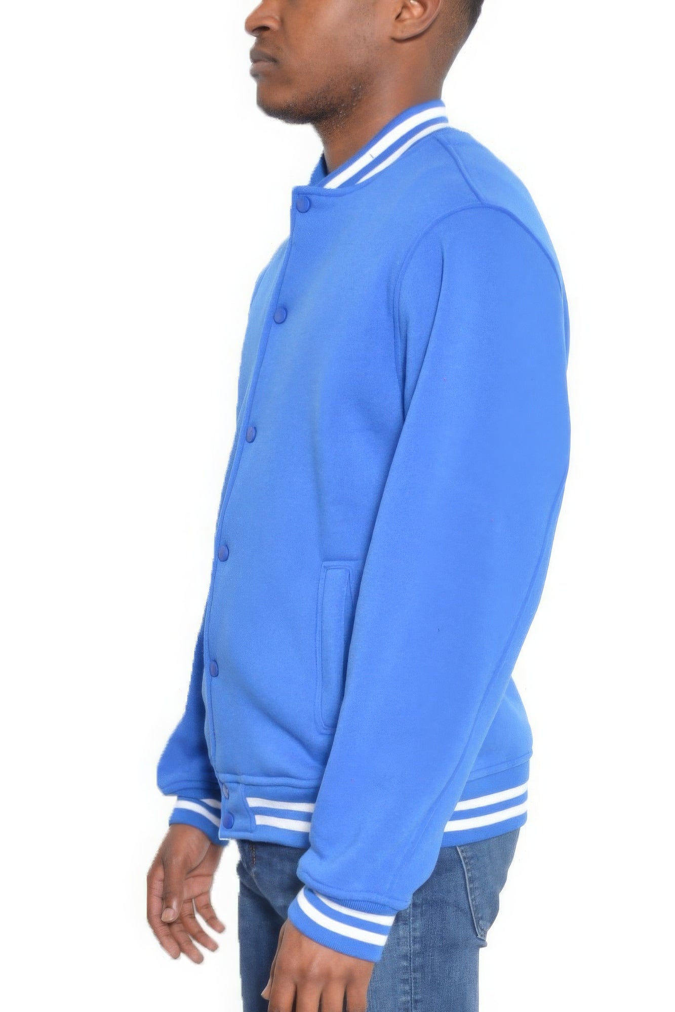 Fleece Button Varsity Jacket