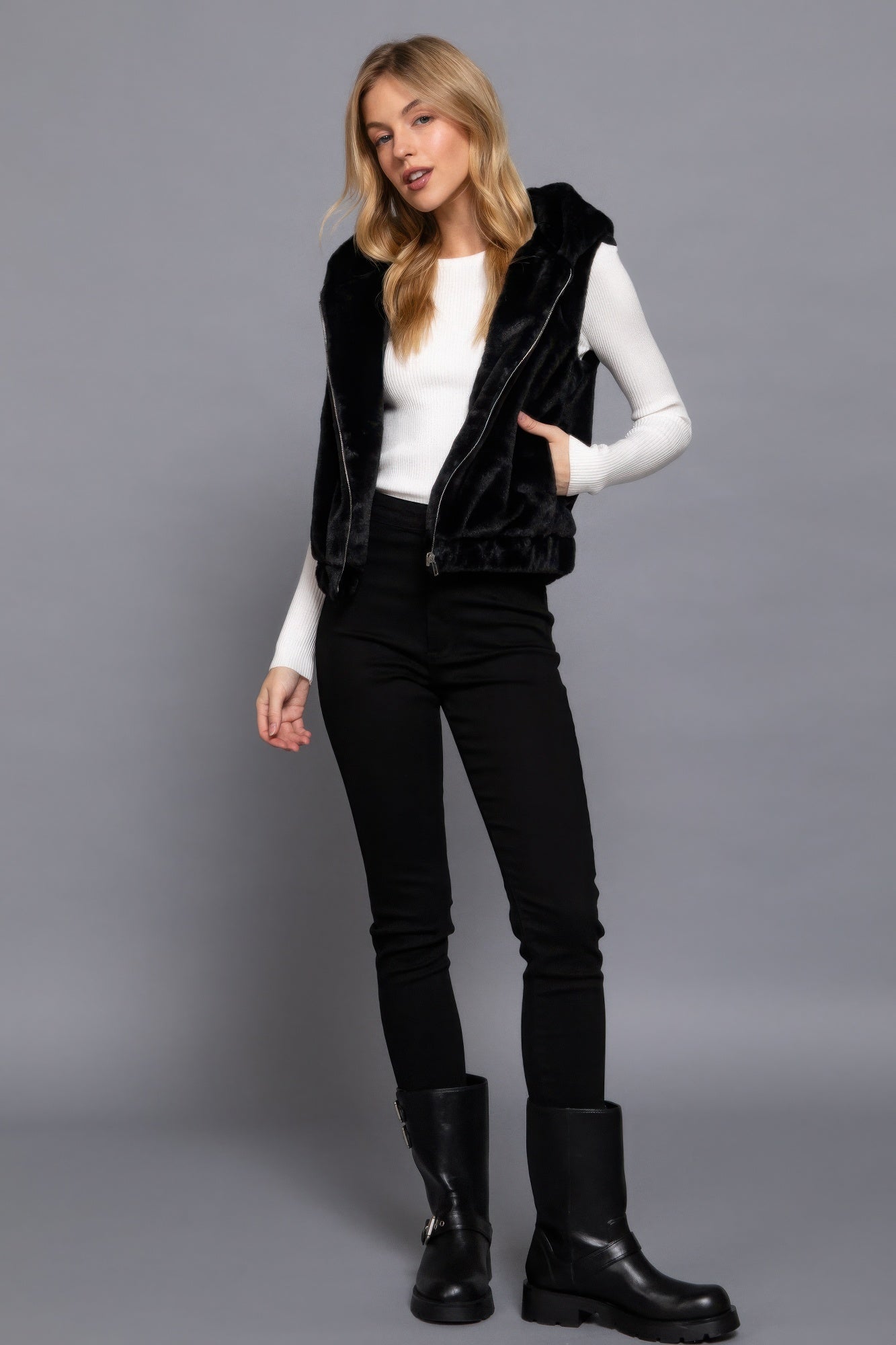 Faux Vest Black